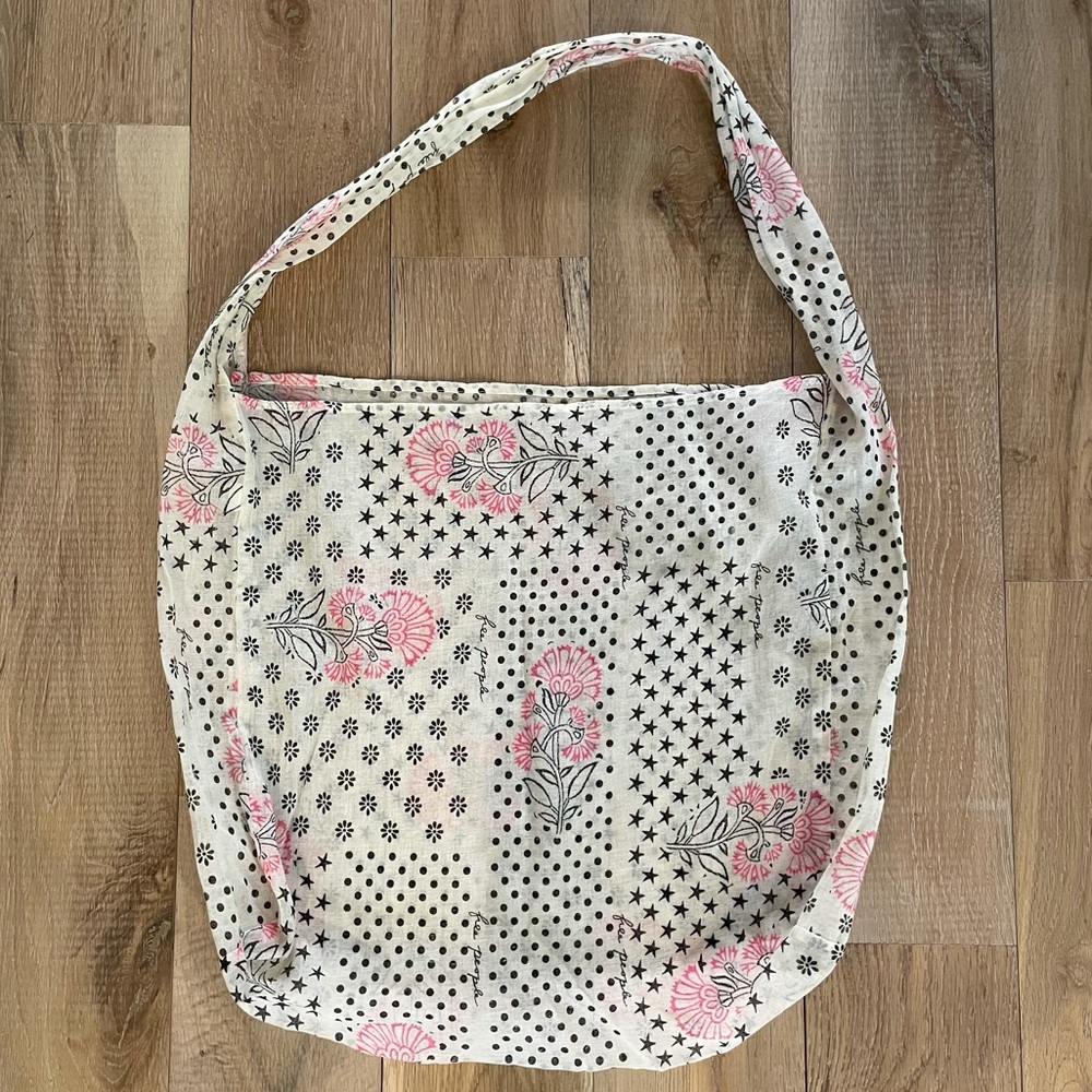 Free People Large Reusable Shopping Tote Shoulder Bag